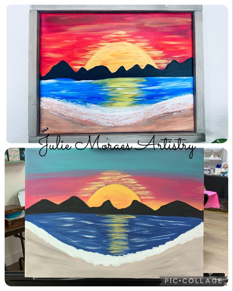 6/17/23 Paint Class-Beach Sunset | Julie Moraes ArtistryPhone: 650-210 ...